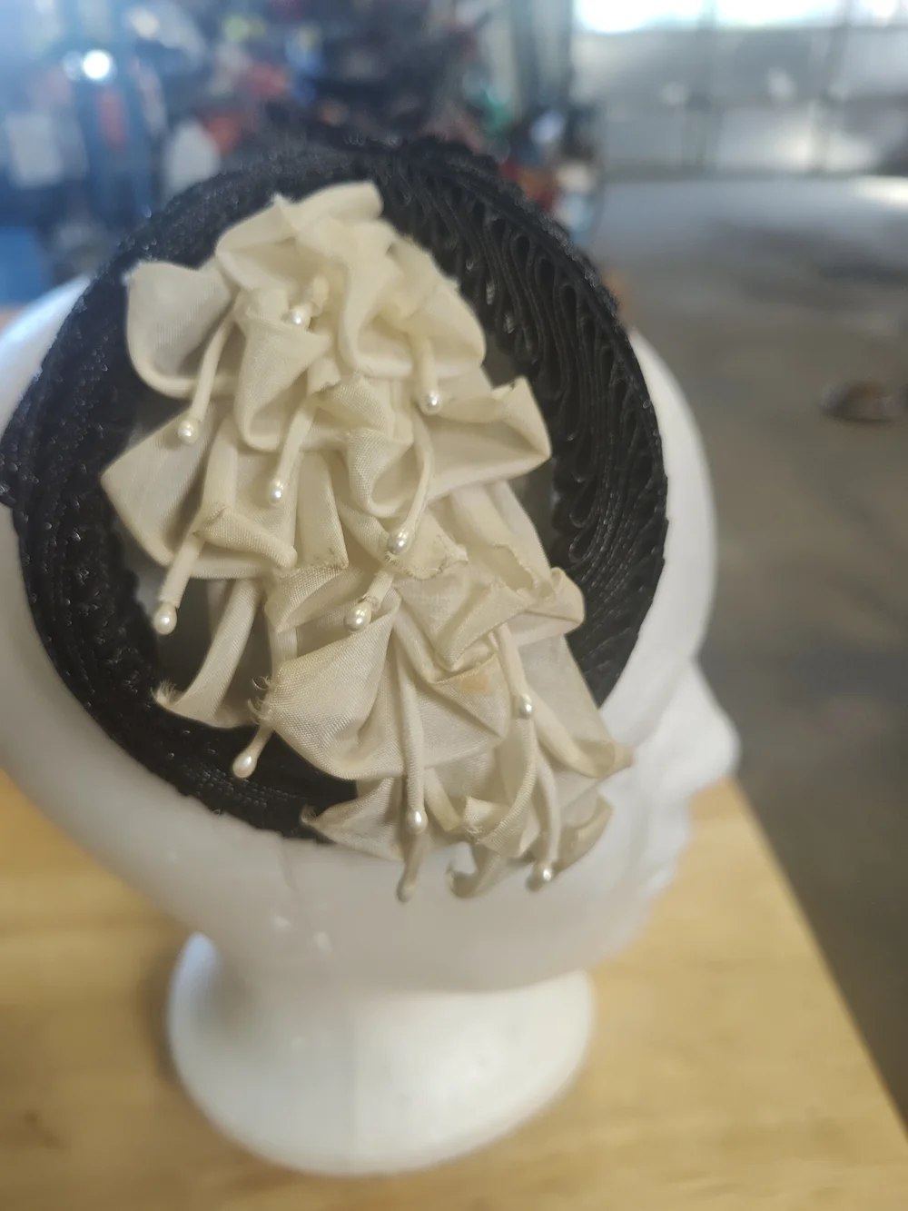 Black and Cream Women's Decorative Headband
